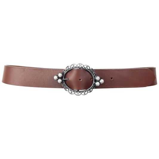Vintage 2000s Dior Pearl Buckle Leather Belt Size M