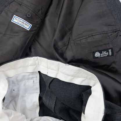 Vintage 80s YSL Yves Saint Laurent Jacket & Trousers Suit Set Size L