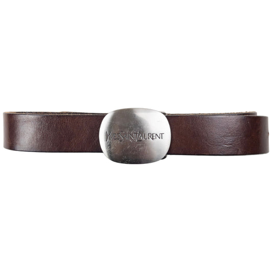 Vintage 90s YSL Yves Saint Laurent Leather Belt Size W28