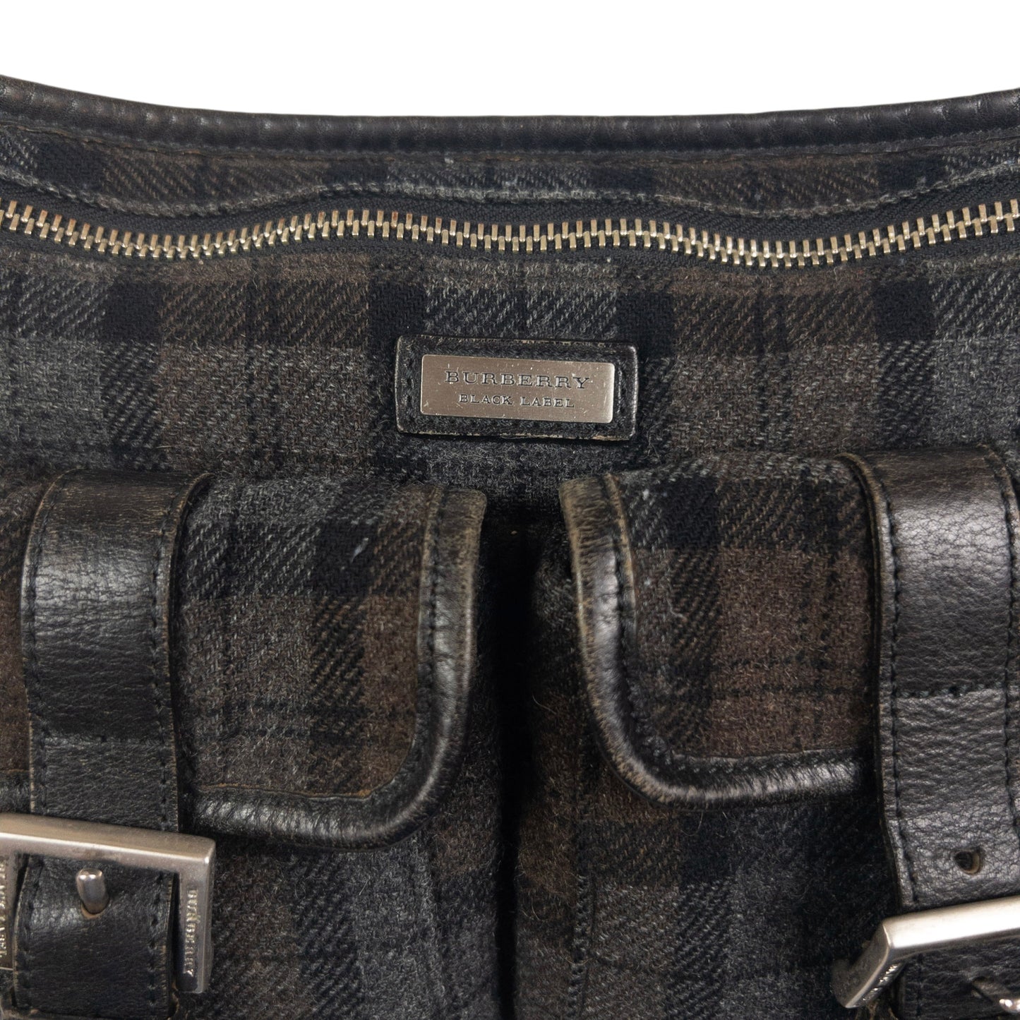 Vintage Burberry Nova Check Wool Crossbody Bag