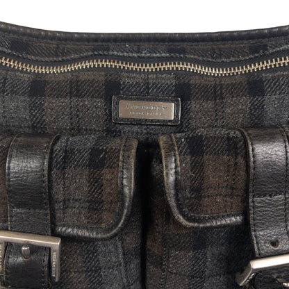 Vintage Burberry Nova Check Wool Crossbody Bag