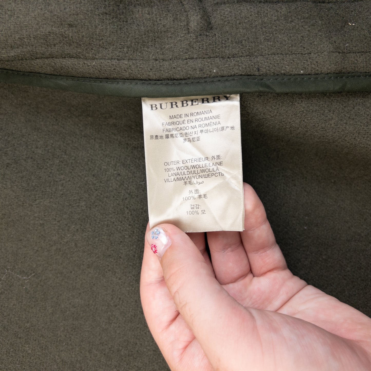 Vintage Burberry Brit Wool Duffle Jacket Womens Size S