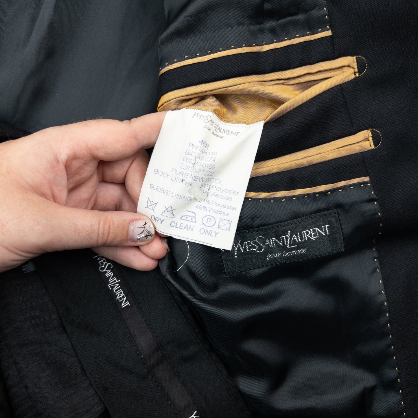 Vintage 90s YSL Yves Saint Laurent Wool Suit Set Size M