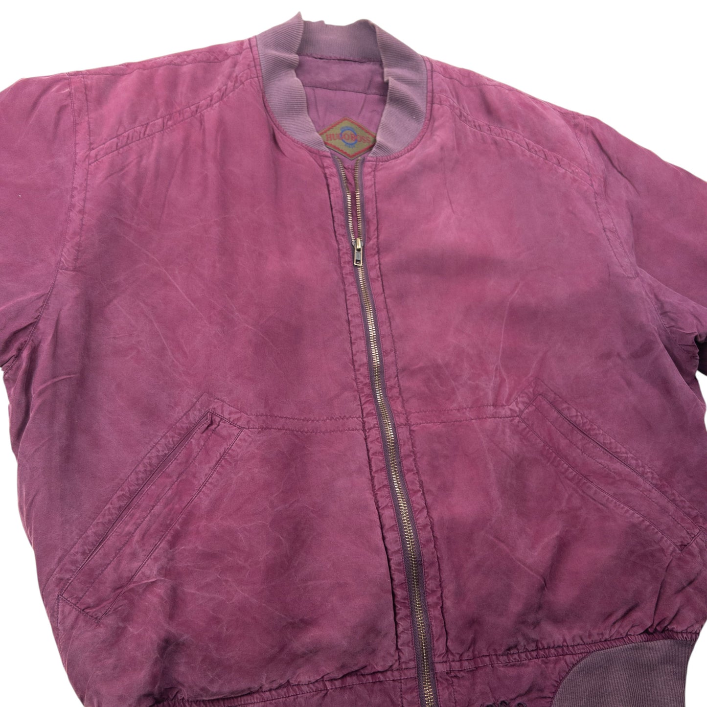 Vintage 90s Hugo Boss Silk Bomber Jacket Size XXL