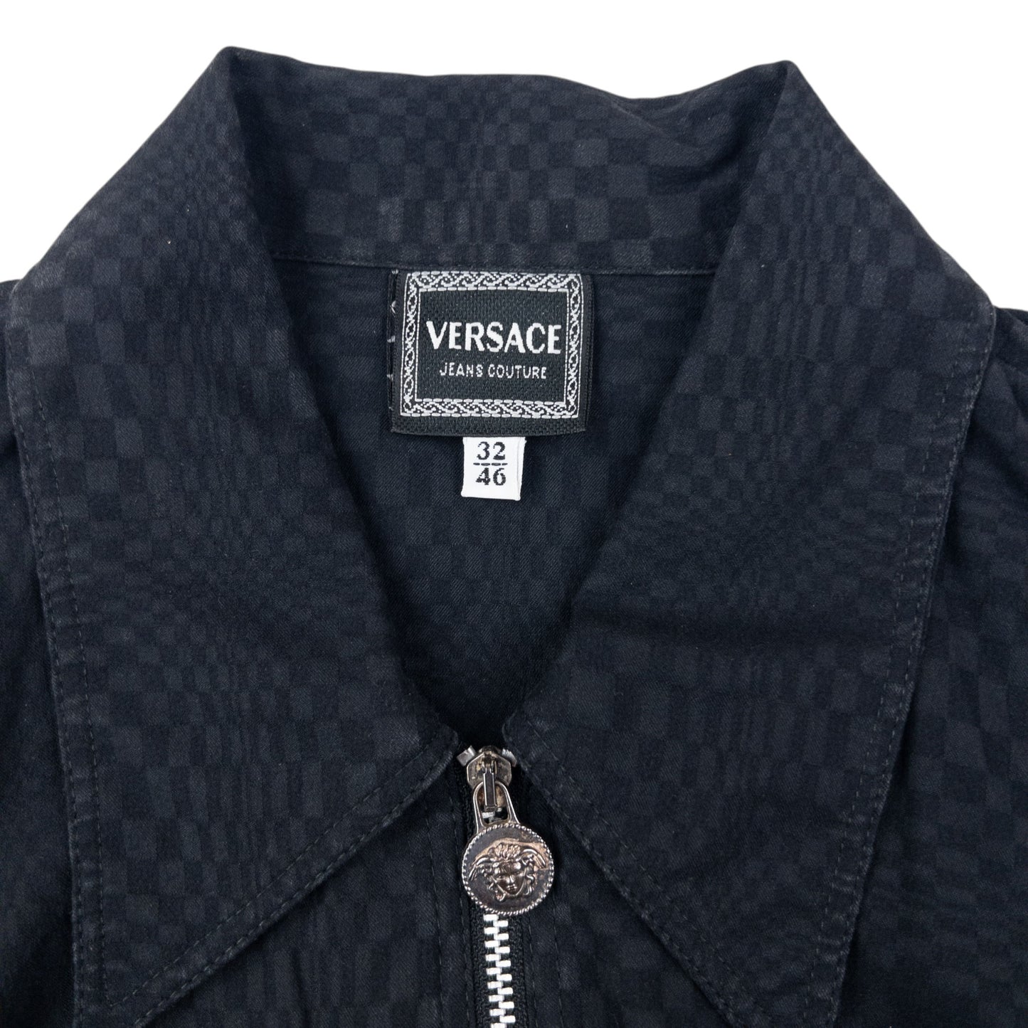 Vintage 90s Versace Jeans Couture Full Zip Collar Dress Womens Size M