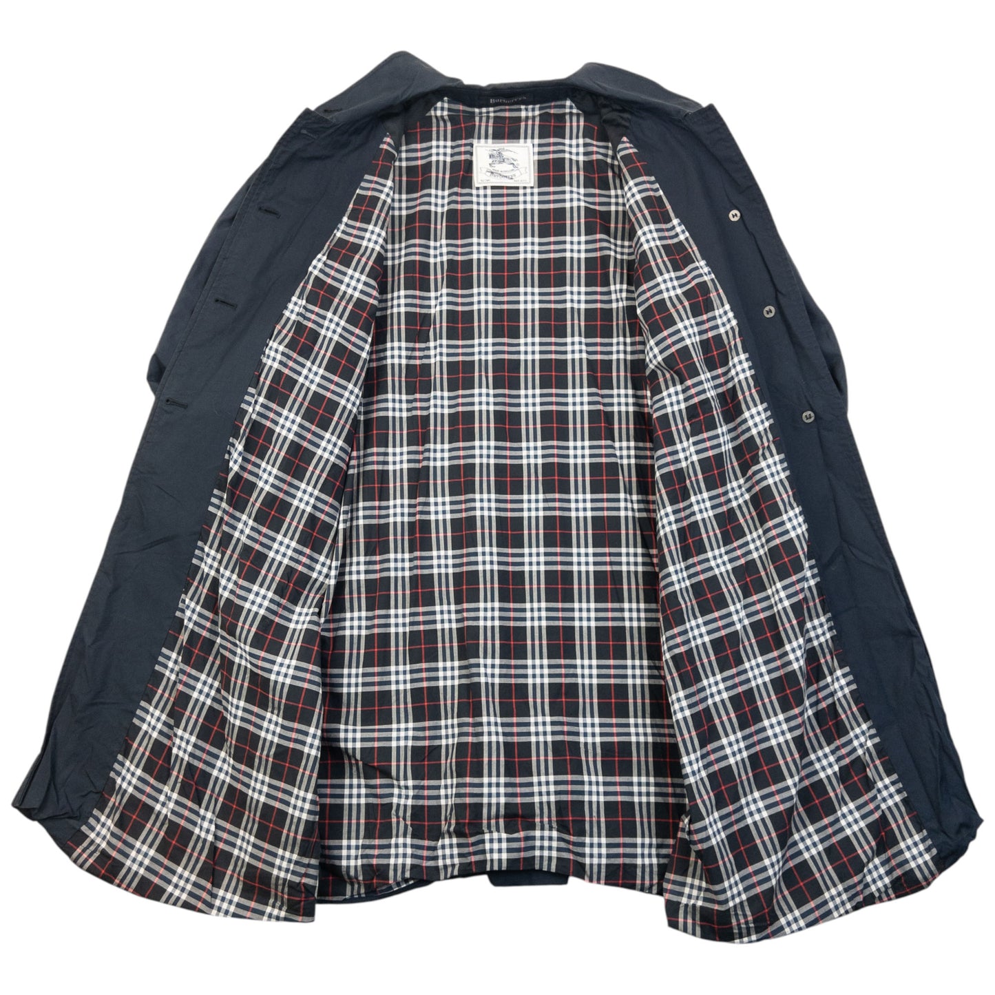 Vintage 90s Burberry Nova Check Lined Trench Jacket Womens Size L