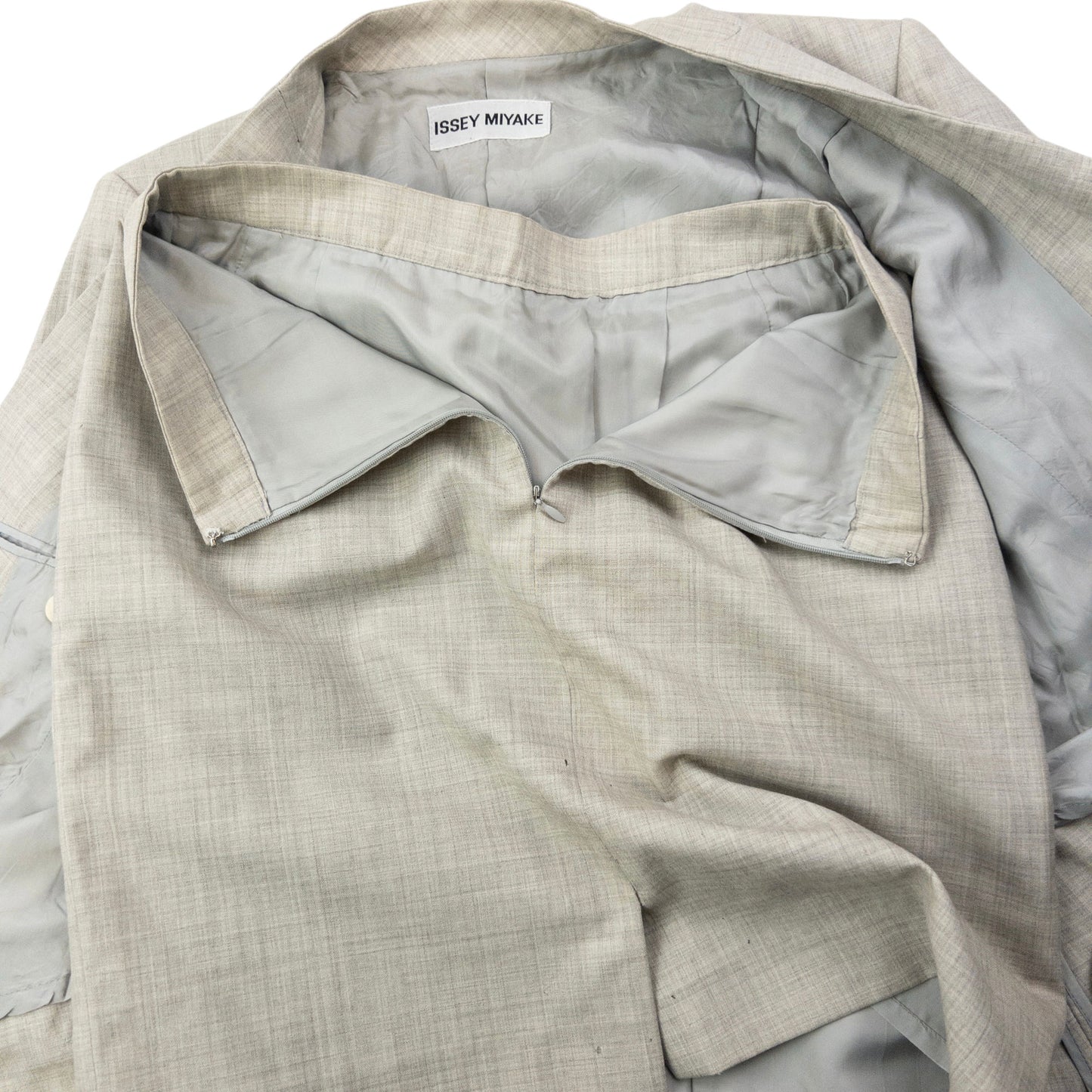 Vintage 90s Issey Miyake Pleated Jacket & Skirt Suit Set Womens Size M
