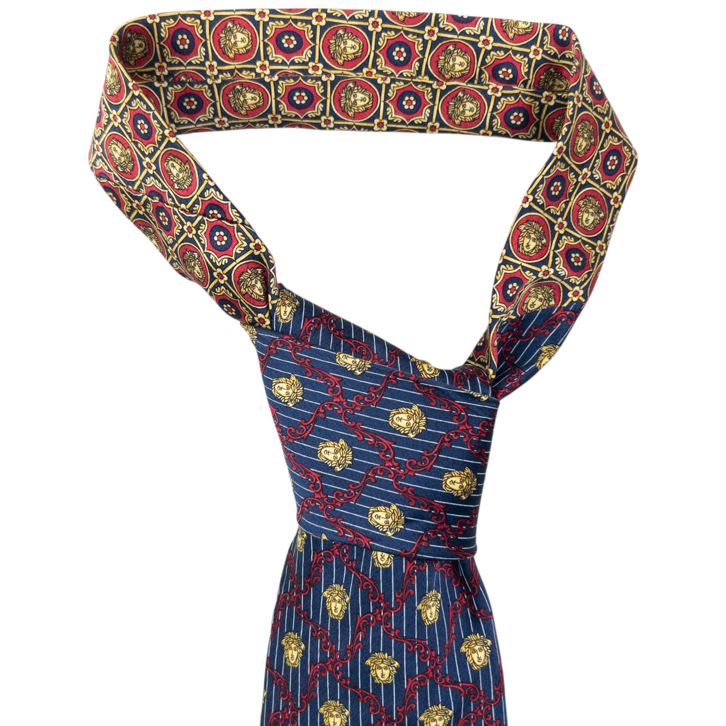 Vintage 90s Gianni Versace Medusa Pattern Silk Tie