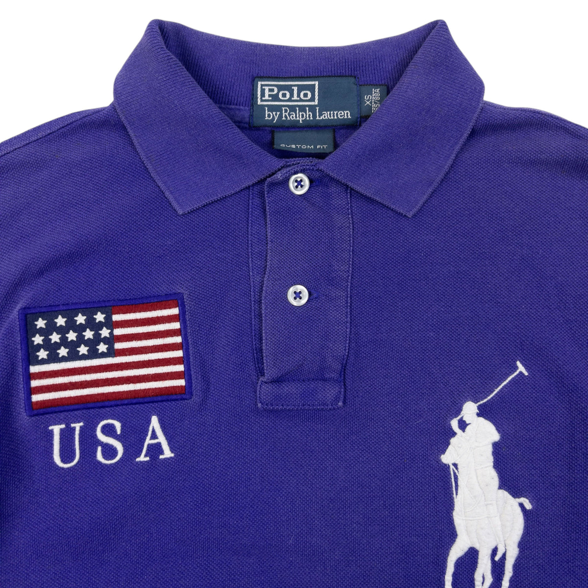 Vintage 2000s Polo Ralph Lauren USA Long Sleeve Polo Shirt Size XS