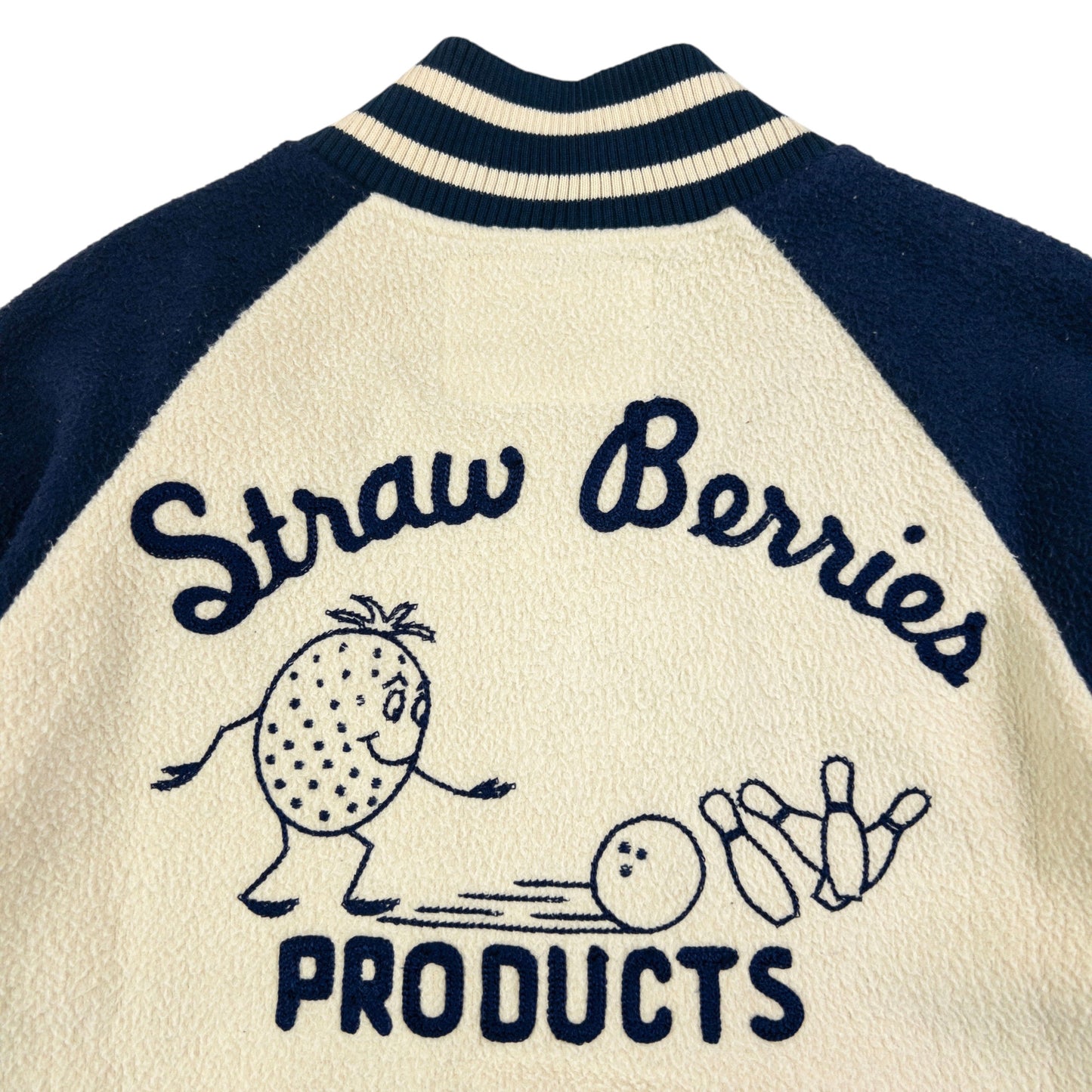 Vintage Hysteric Glamour Straw Berries Fleece Varsity Jacket Womens Size S