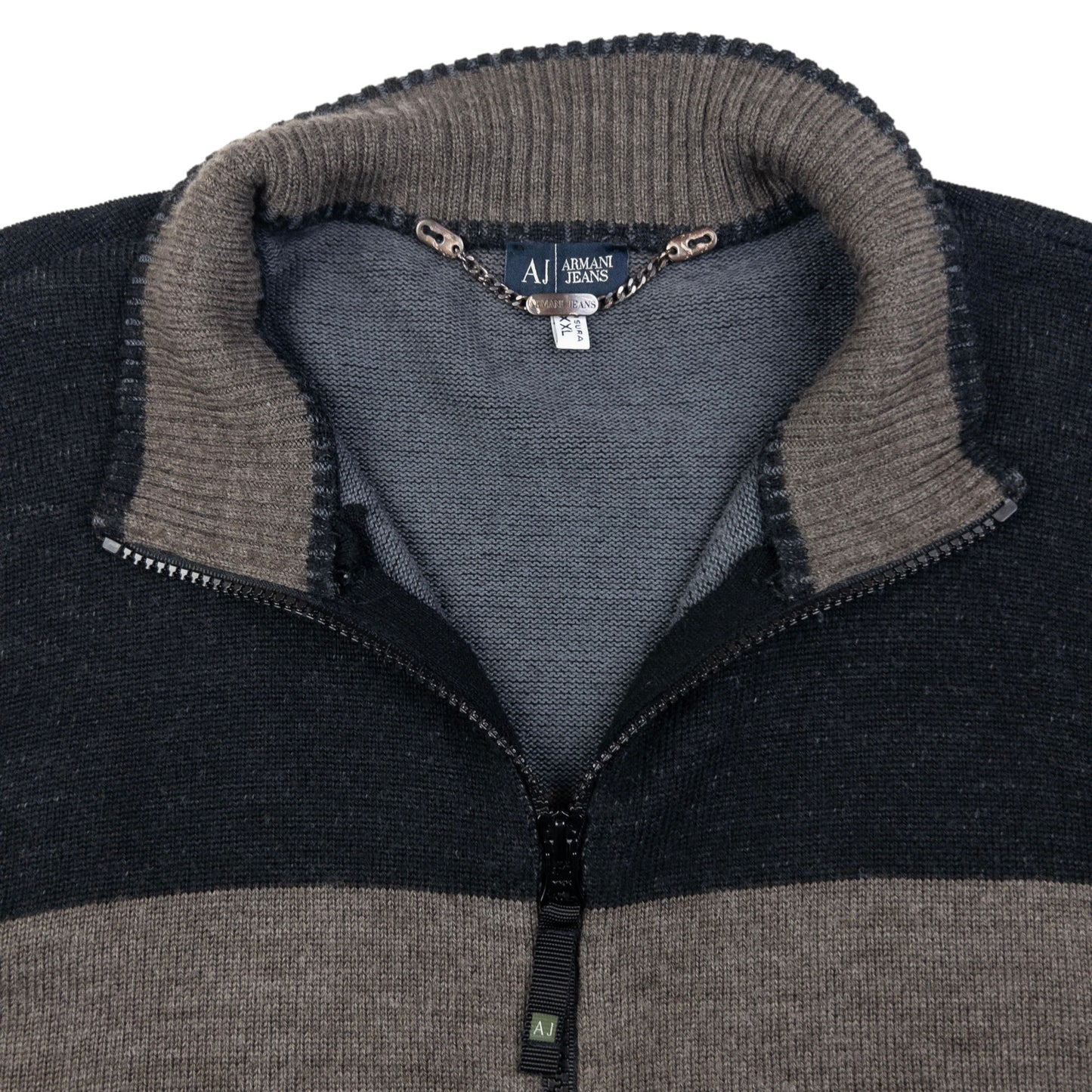 Vintage Armani Jeans Zip Up Jumper Size XL