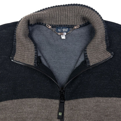 Vintage Armani Jeans Zip Up Jumper Size XL