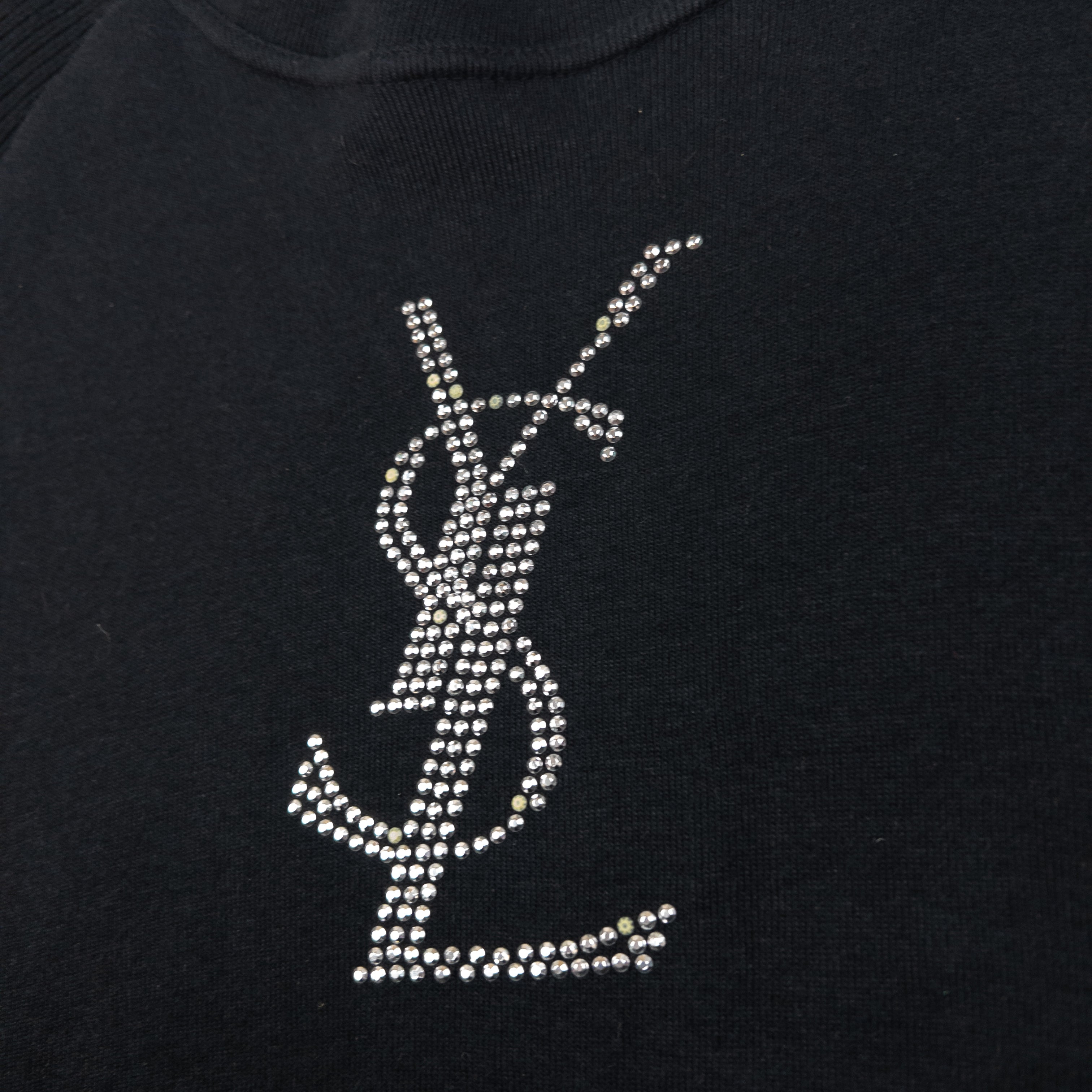 Vintage YSL Yves Saint Laurent Diamonte Long Sleeve T Shirt Womens Size S
