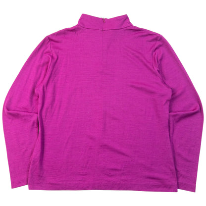 Vintage 2000s YSL Yves Saint Laurent Long Sleeve Turtleneck Top in purple (wool), photo 2