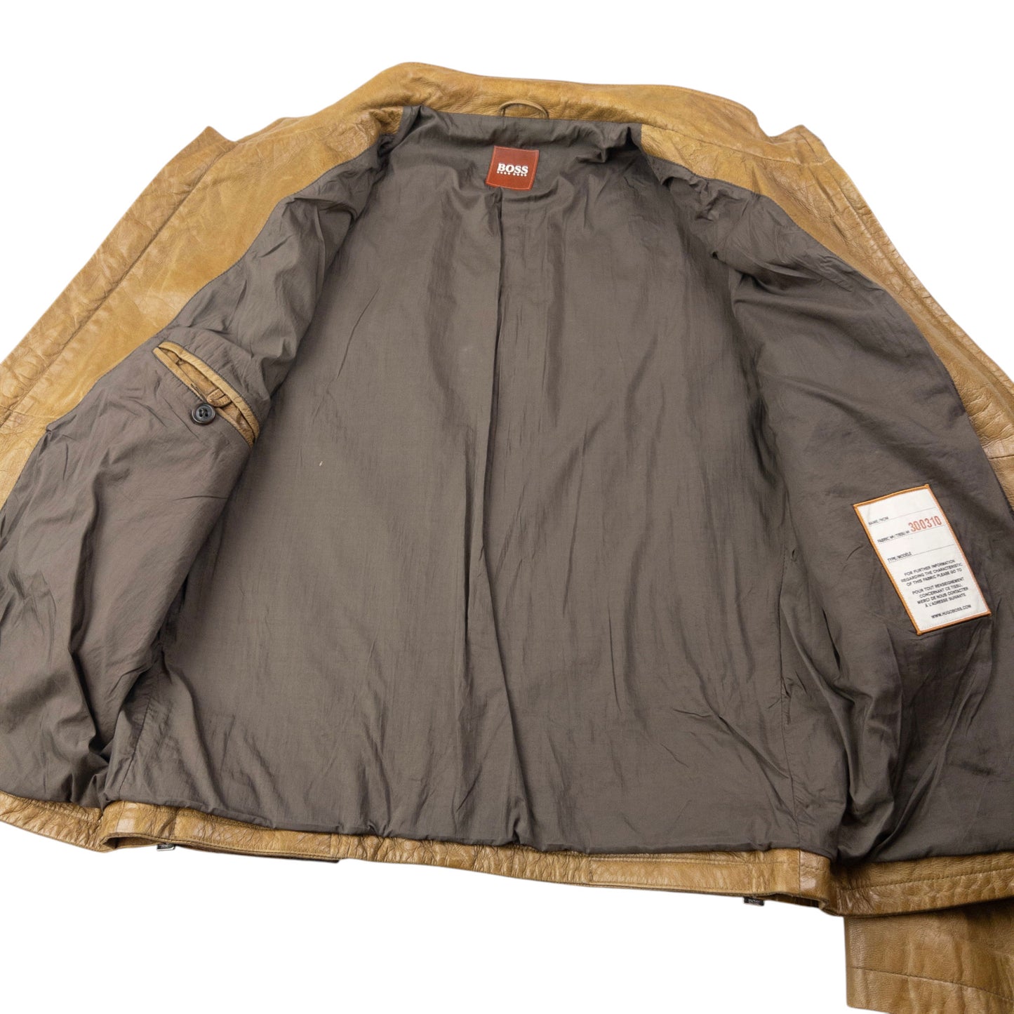 Vintage 2000s Hugo Boss Zip Up Leather Jacket Size S