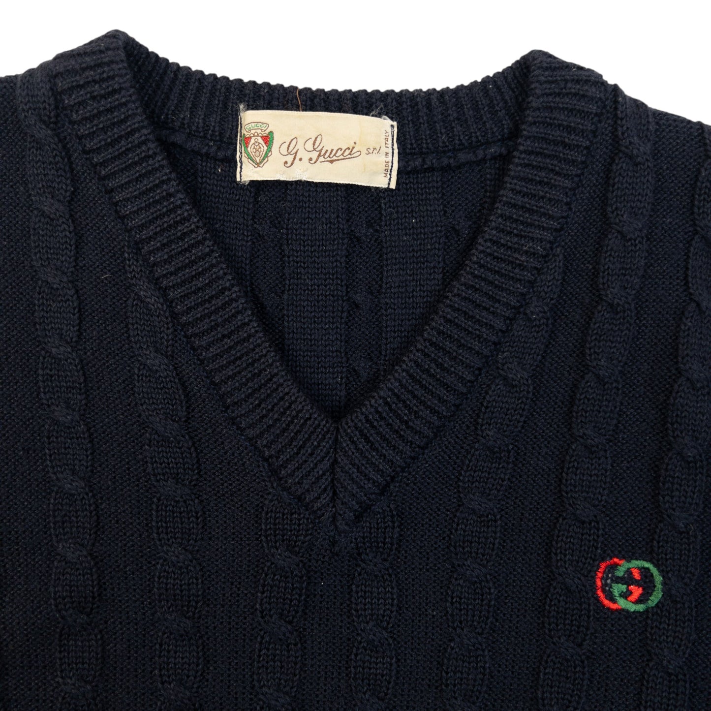 Vintage 80s Gucci Cable Knit Jumper Womens Size S