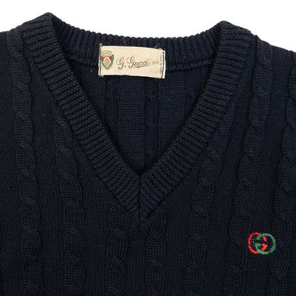 Vintage 80s Gucci Cable Knit Jumper Womens Size S
