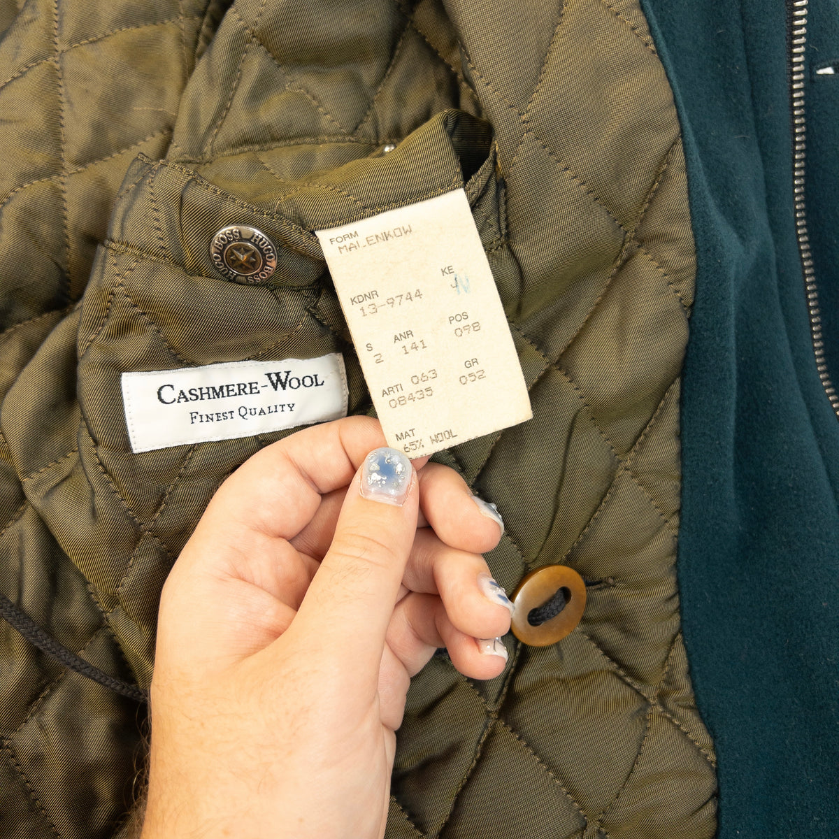 Vintage 90s Hugo Boss Cashmere Zip Up Jacket Size XL