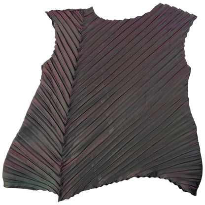 Vintage Issey Miyake Asymmetric Pleated Top Womens Size M