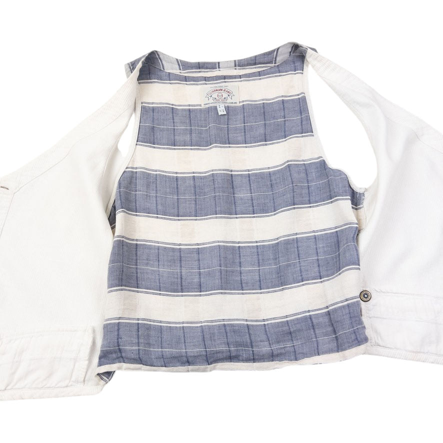 Vintage Armani Jeans Ribbed Button Up Vest Womens Size S