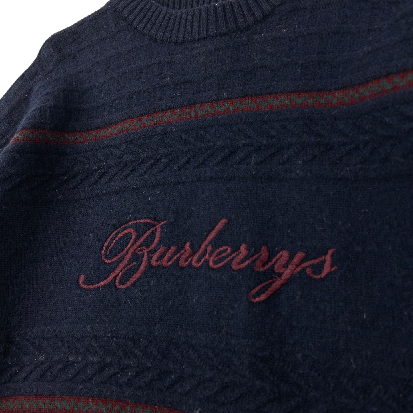 Vintage Burberry Embroidered Knit Jumper Size S