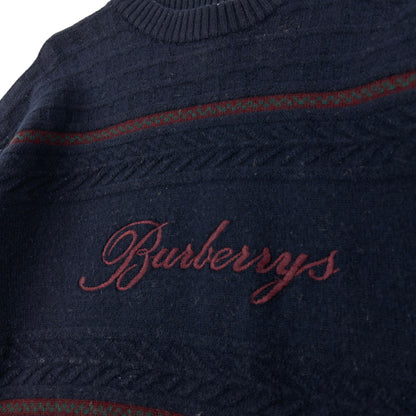 Vintage Burberry Embroidered Knit Jumper Size S
