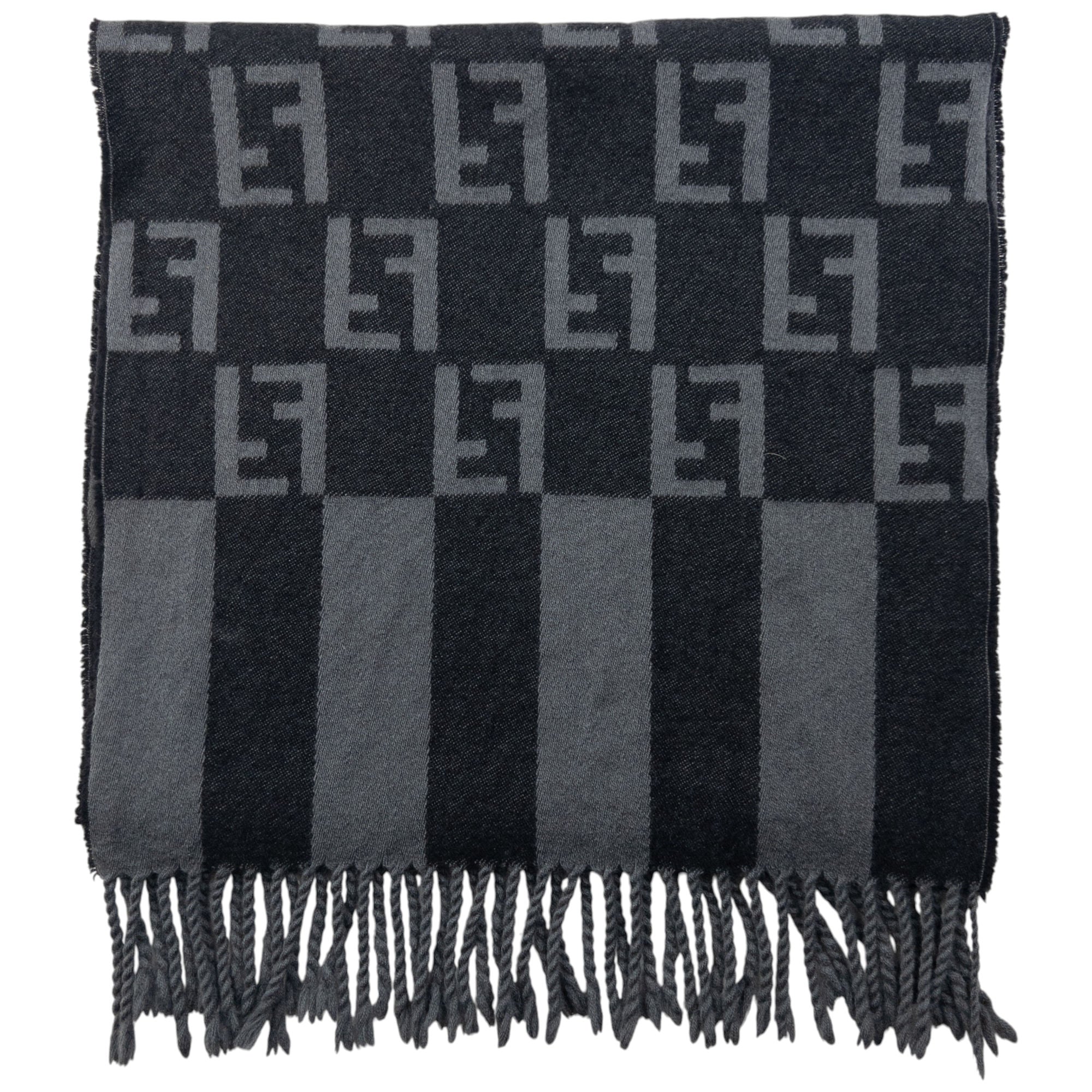Vintage Fendi Monogram Wool Tassel Scarf