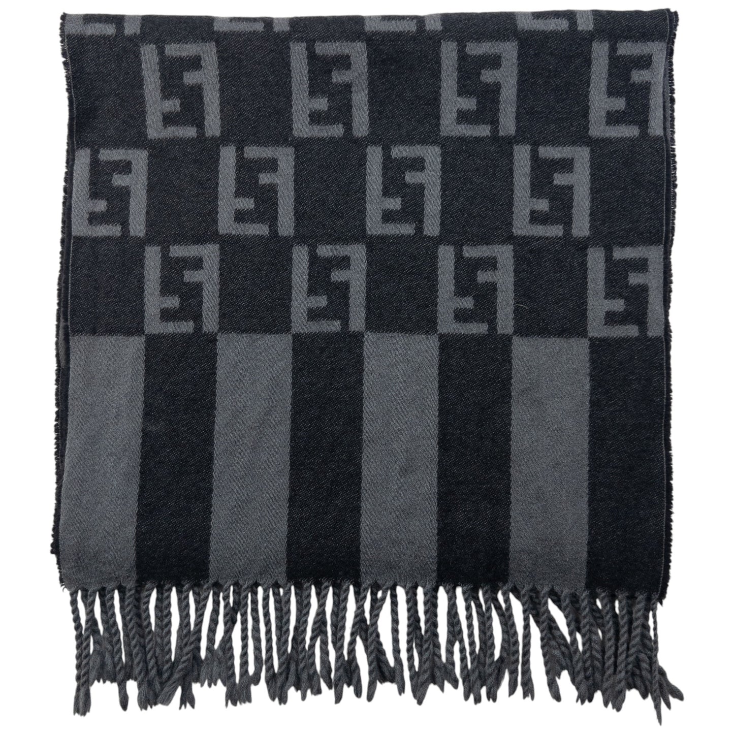Vintage Fendi Monogram Wool Tassel Scarf