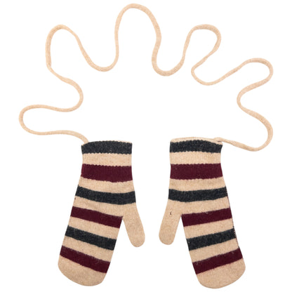 Vintage Burberry Striped Wool Mittens