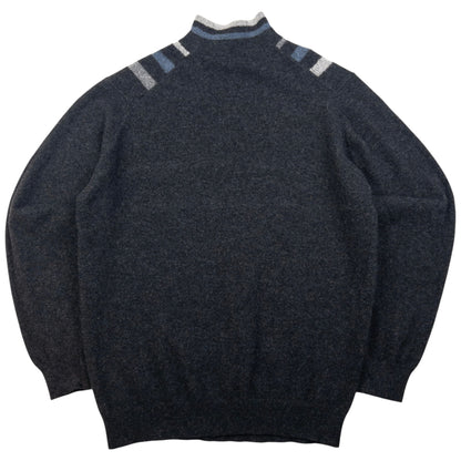 Vintage Burberry Wool Striped Turtleneck Jumper Size M