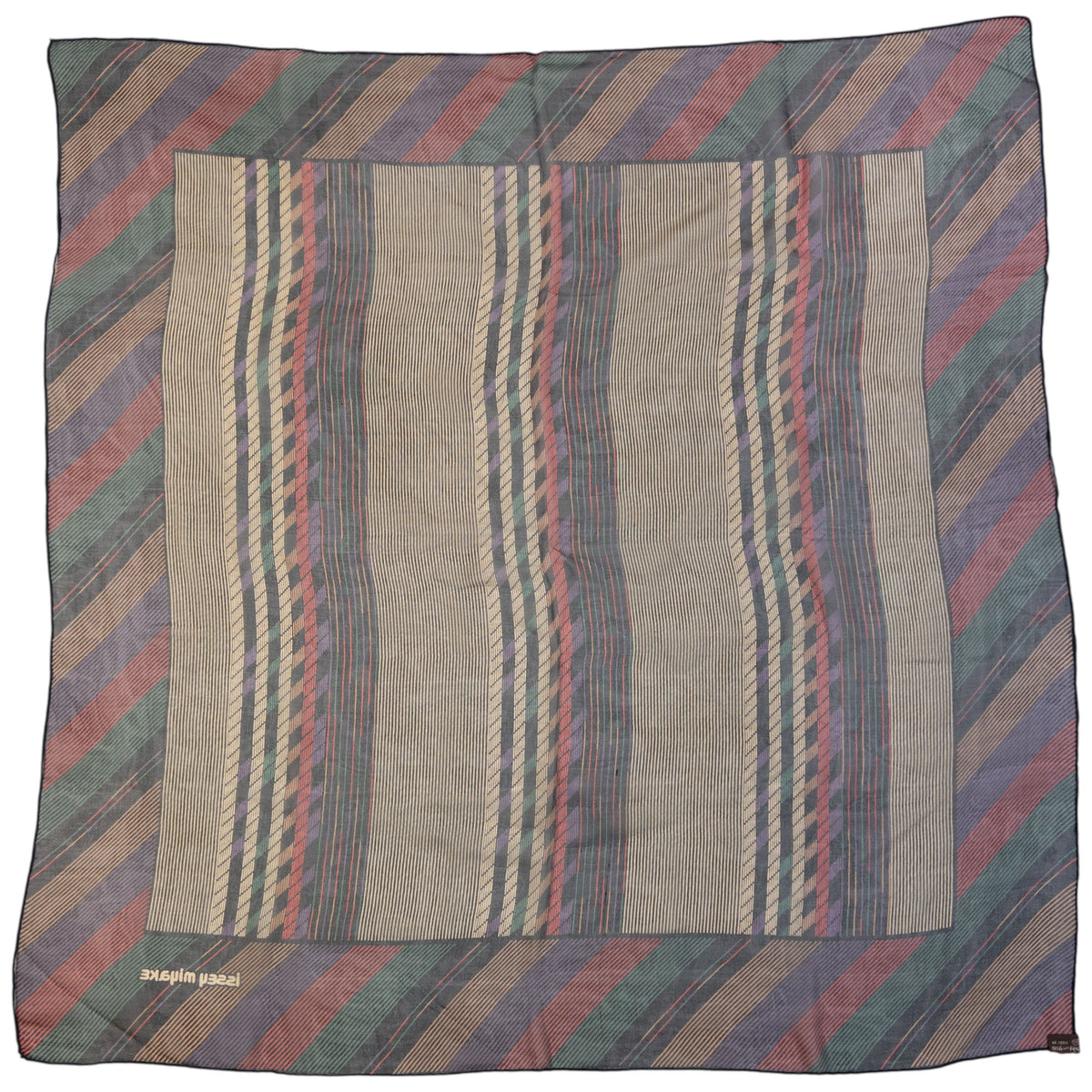 Vintage 90s Issey Miyake Sheer Pattern Silk Scarf
