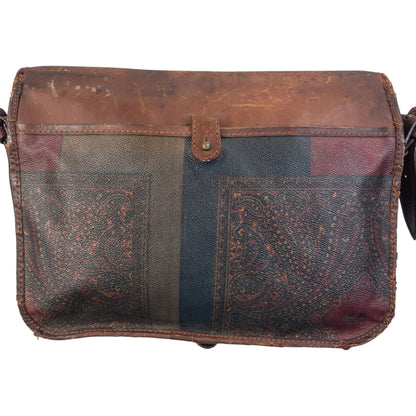 Vintage 80s CP Company Leather Paisley Crossbody Bag