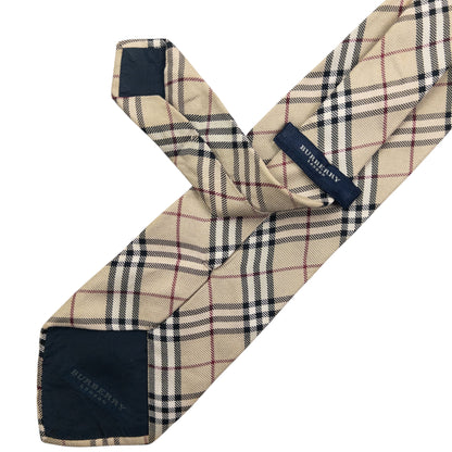 Vintage 2000s Burberry Nova Check Silk Tie
