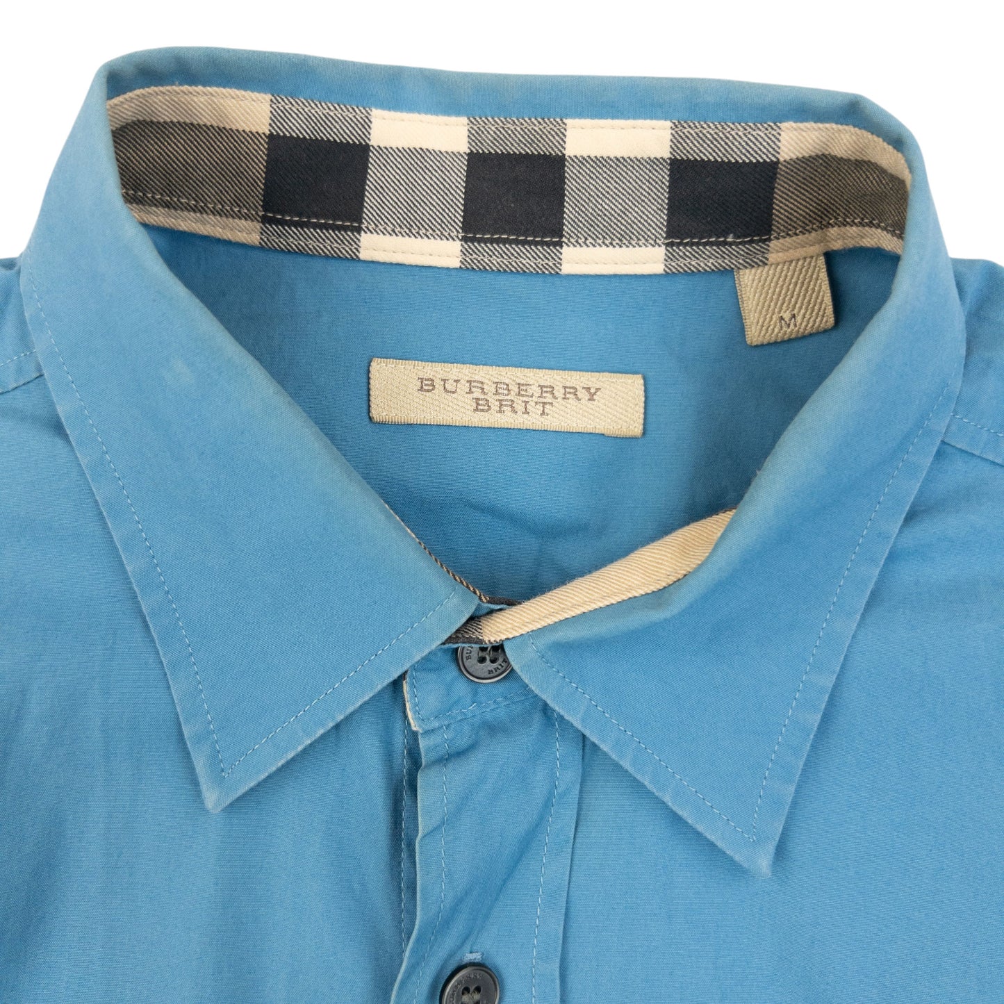 Vintage Burberry Brit Nova Check Cuff Long Sleeve Button Up Shirt Size M