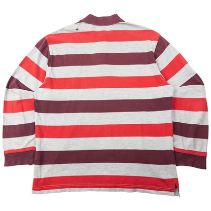 Vintage 2000s Burberry Striped Long Sleeve Polo Shirt Size L