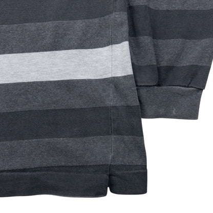 Vintage Burberry Striped Long Sleeve Polo Shirt Size M