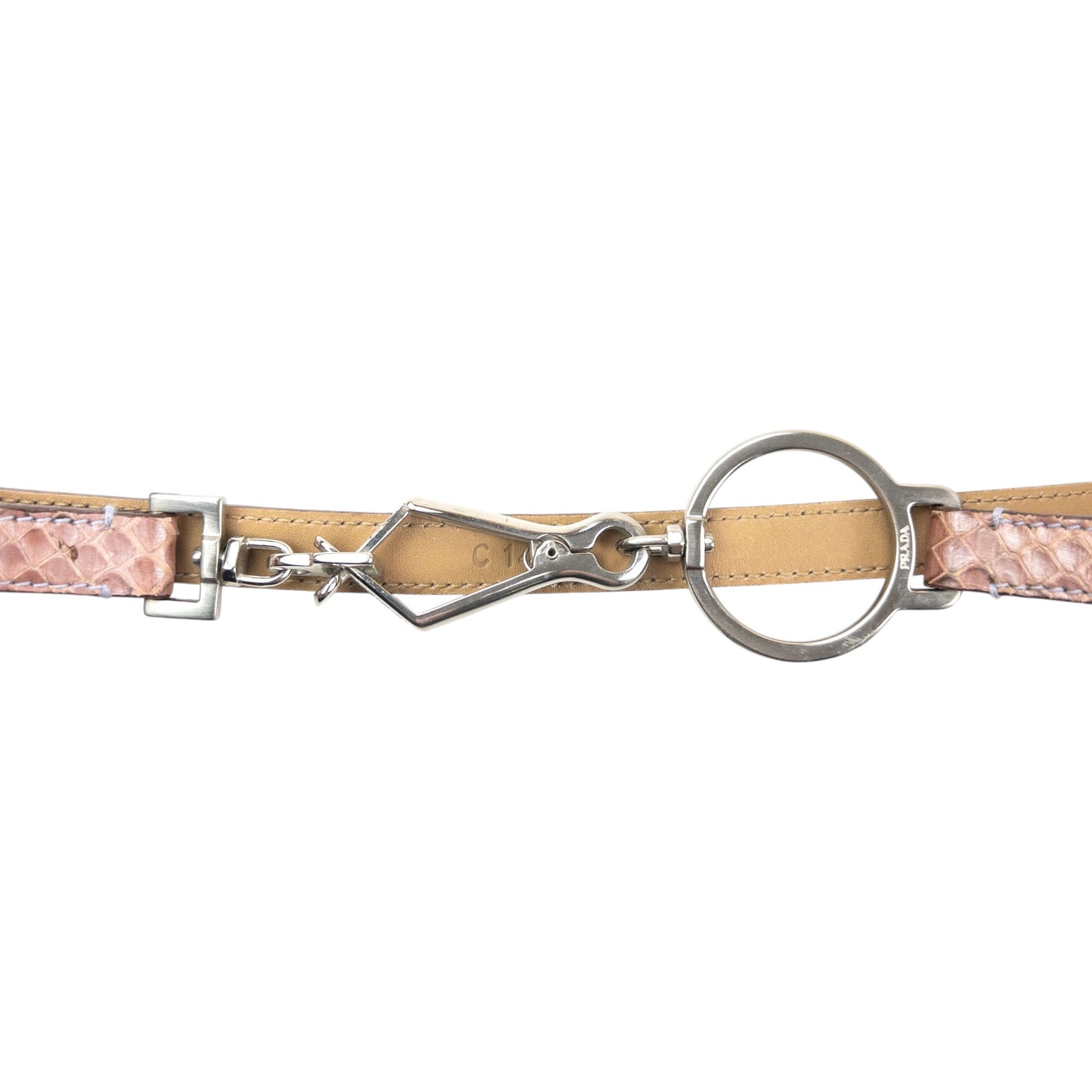 Vintage 2000s Prada Snakskin Leather Belt Womens Size W30