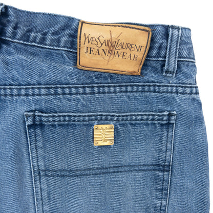 Vintage 2000s YSL Yves Saint Laurent Ripped Denim Jeans Size W35