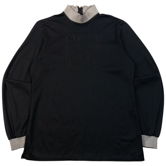 Vintage 2000s Dior Sports Embroidered Long Sleeve Turtleneck Top Womens Size M