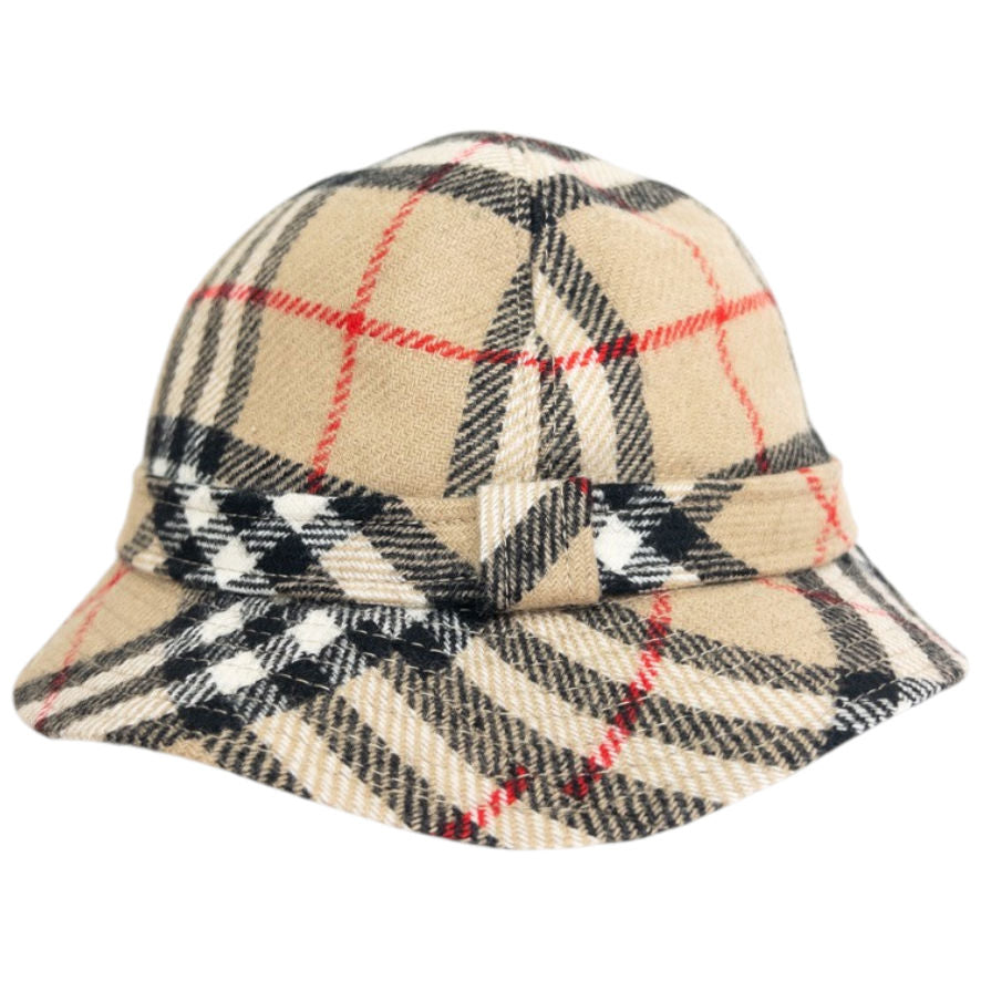 Vintage 80s Burberry Nova Check Bucket Hat Size S