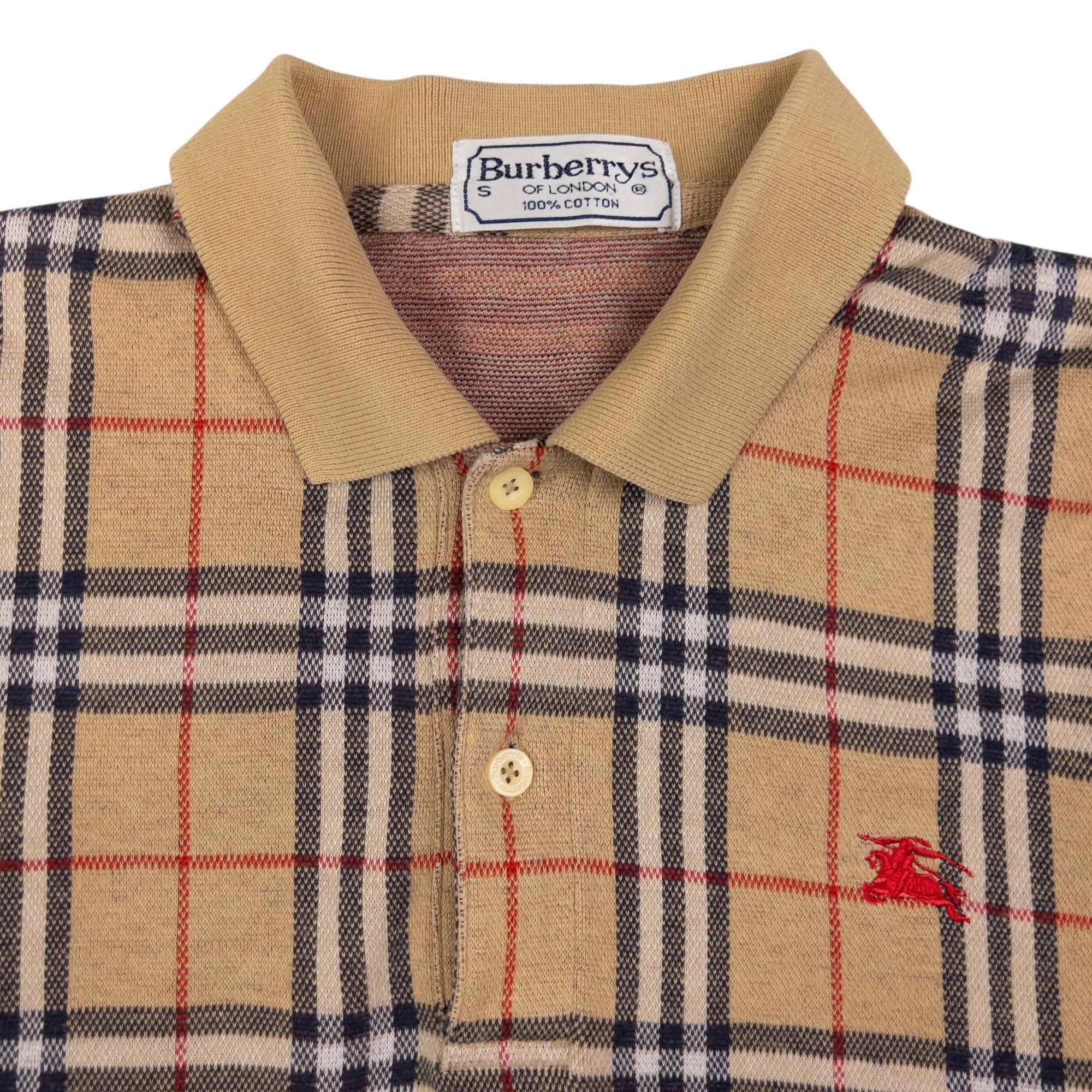 Vintage Burberry Nova Check Polo Shirt Size S