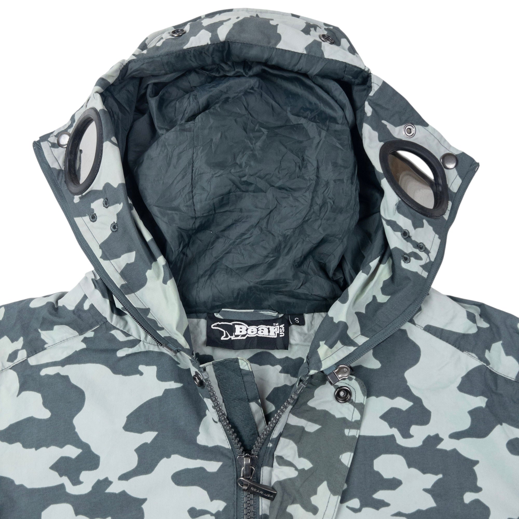 Vintage BEAR BM2-ICE Camo Goggle Hood Jacket Size L