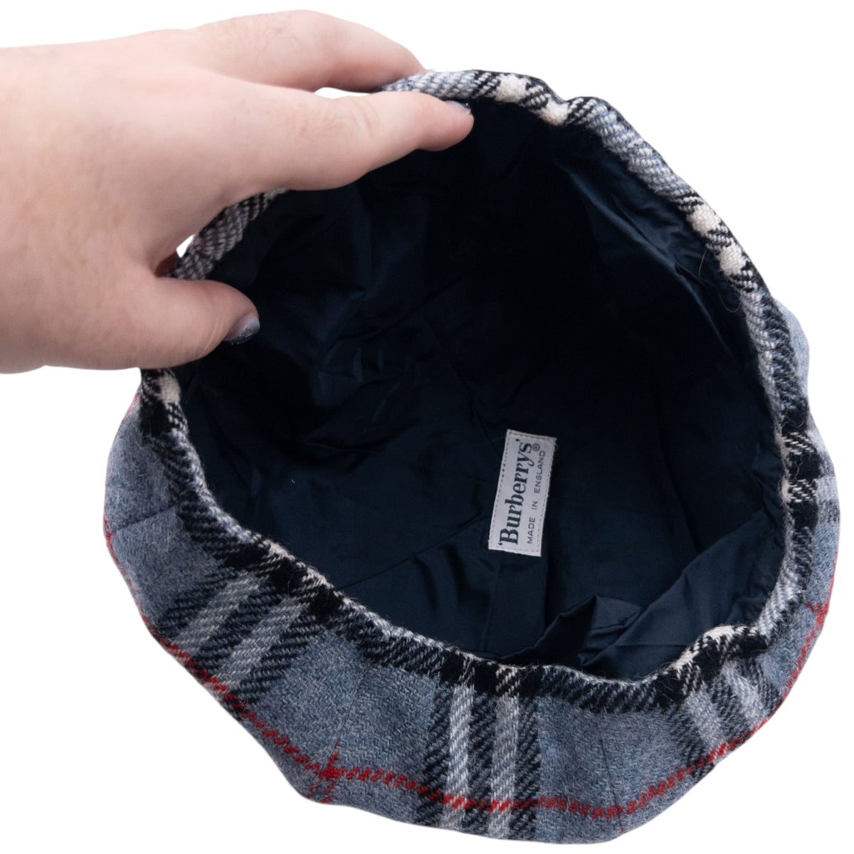 Vintage 90s Burberry Nova Check Wool Hat
