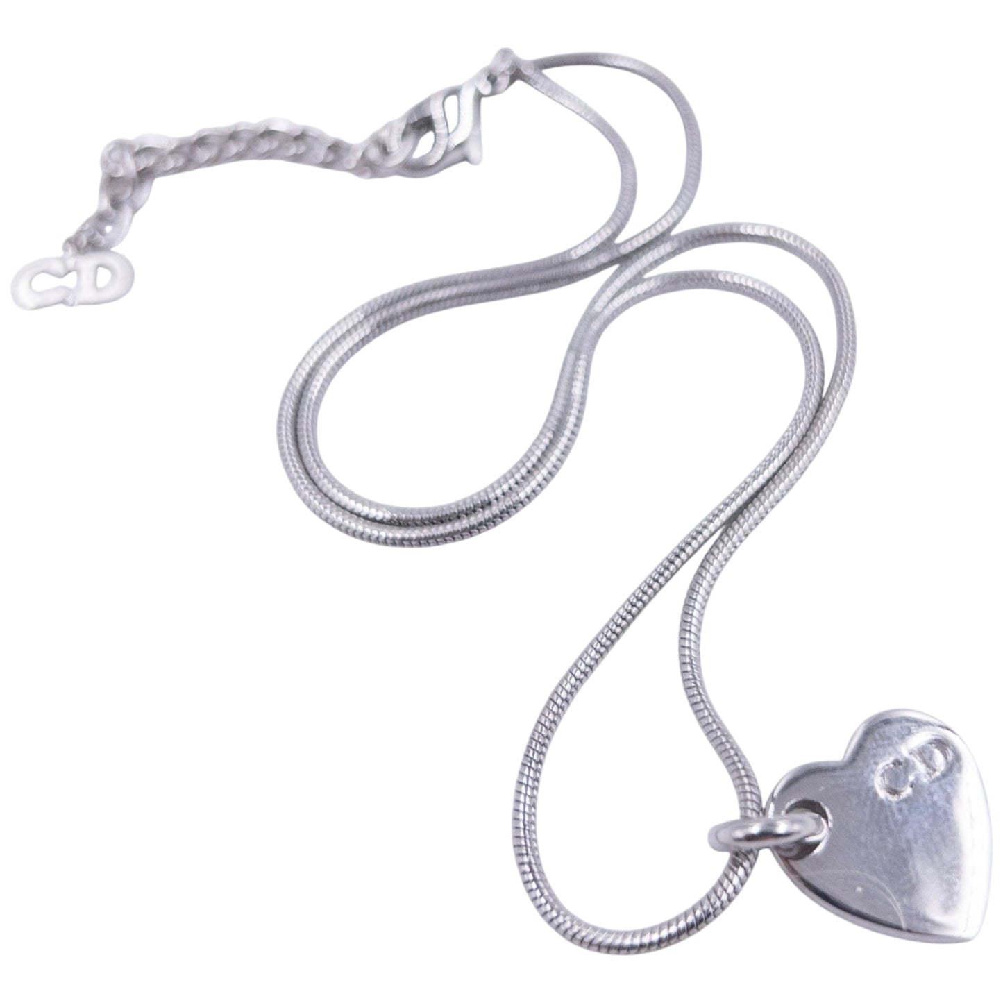 Vintage Dior Silver Heart Charm Necklace