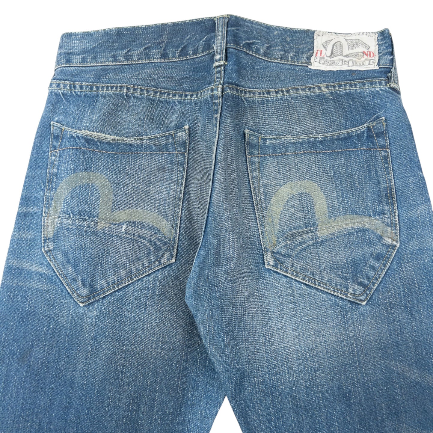 Vintage Puma X Evisu Double Gull Japanese Denim Jeans Size W30