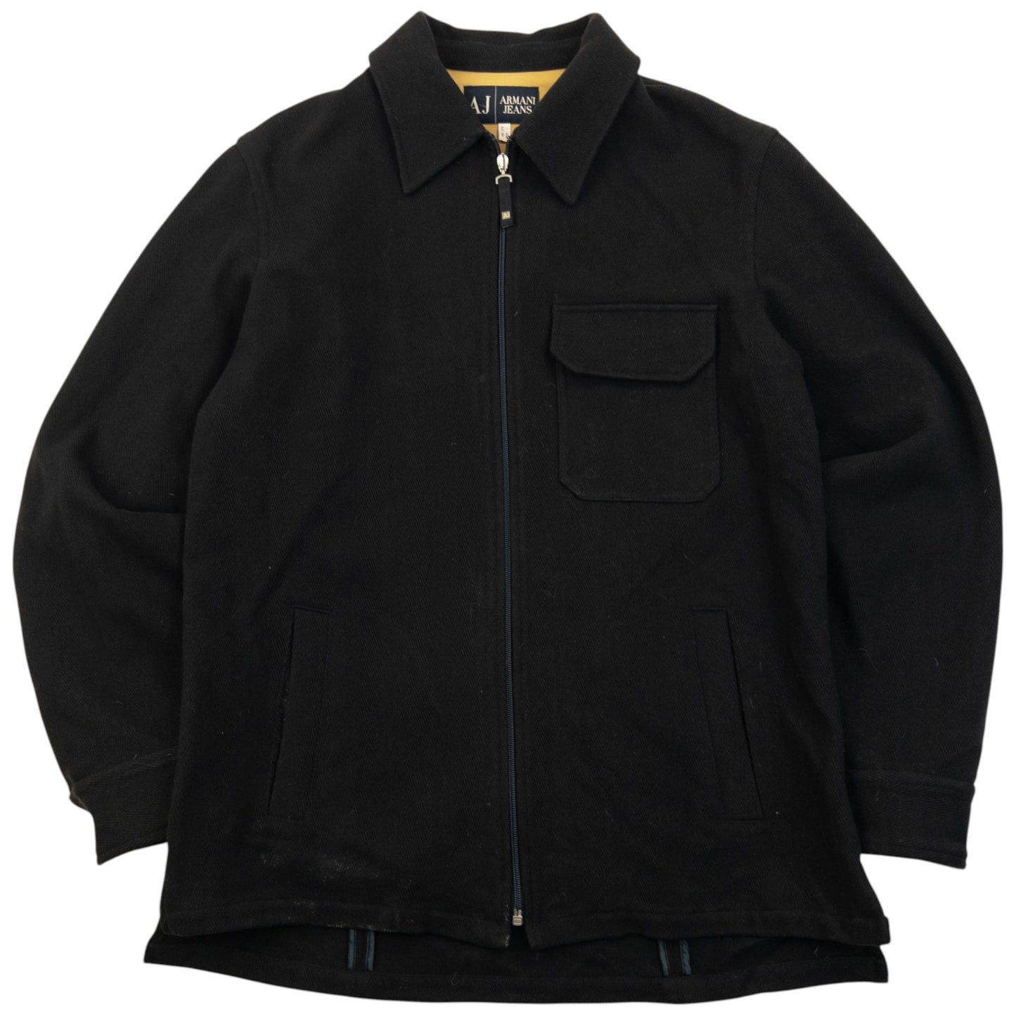 Vintage 2000s Armani Jeans Zip Up Wool Jacket Size L