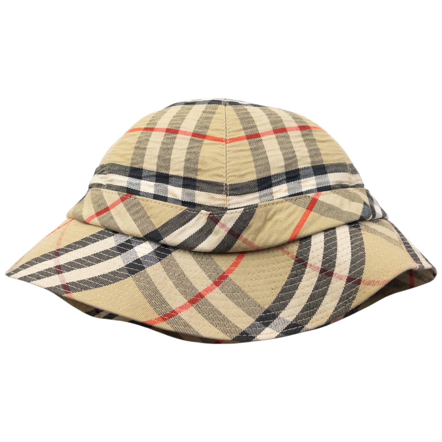 Vintage 80s Burberry Nova Check Bucket Hat Size M