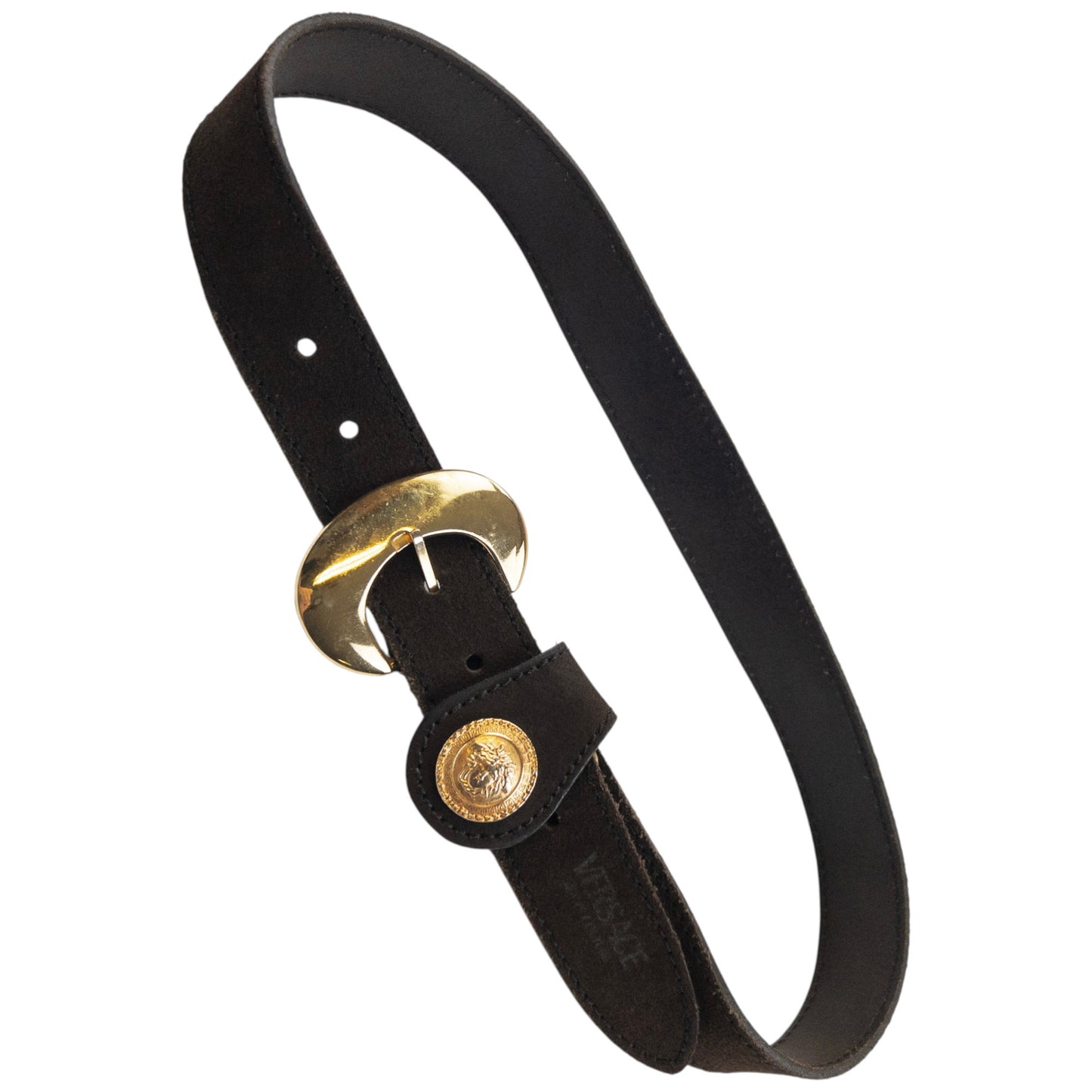 Vintage 90s Versace Jeans Couture Suede Leather Belt Size M