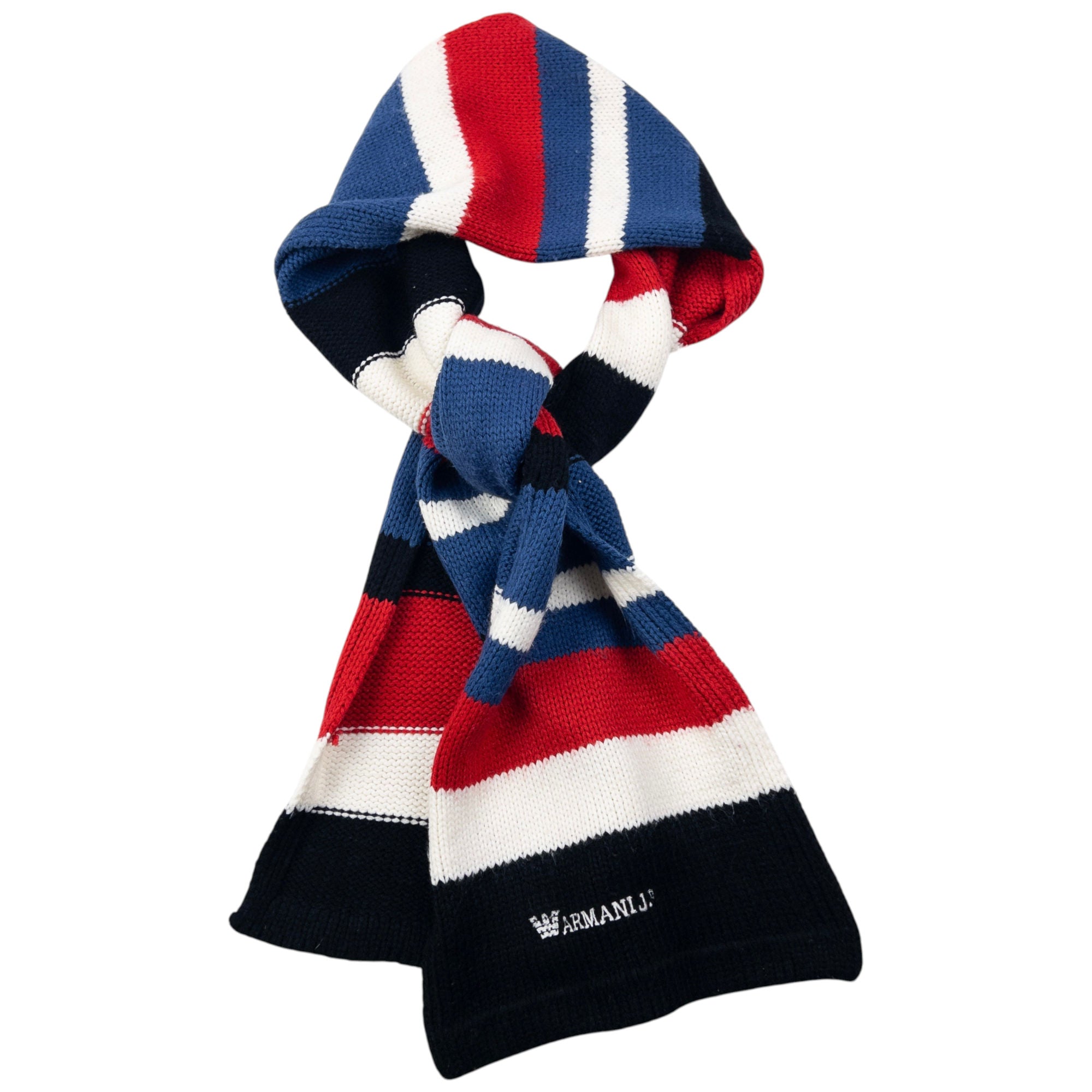 Vintage Armani Jeans Striped Knit Scarf