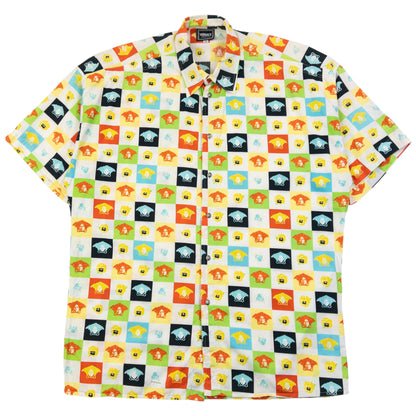 Vintage 90s Versace Jeans Couture Monogram Medusa Button Up Shirt Size L